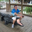 Darren wrestling with alligator, LOL!