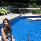 Jennifer in our backyard